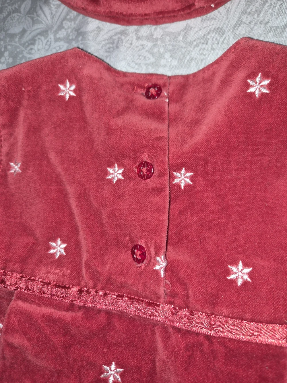 OshKosh B'gosh Red Velvet Dress with Matching Hat